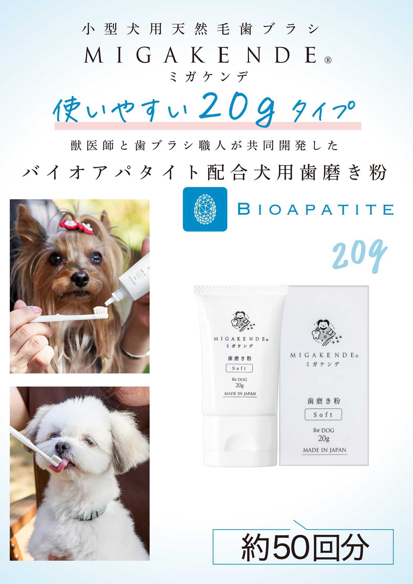 MIGAKENDE ミガケンデ 歯磨き粉 for DOG 20g お得セット