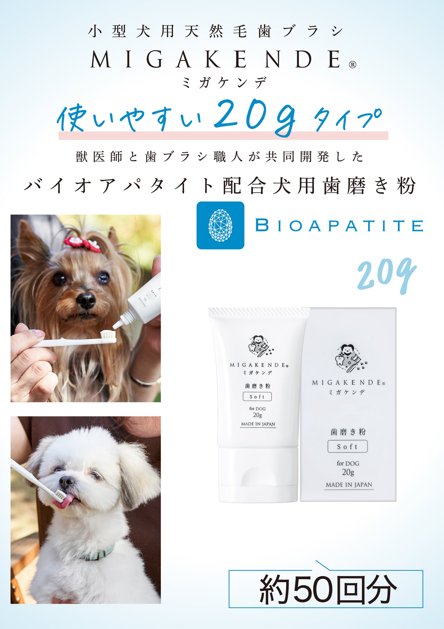 MIGAKENDE ミガケンデ 歯磨き粉 for DOG 20g